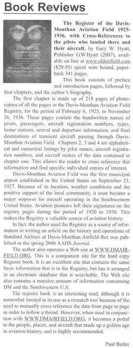 AAHS Book Review, Second Quarter 2007
