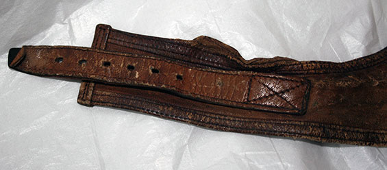 Emile Chourré, Leather Flying Helmet, Strap Detail