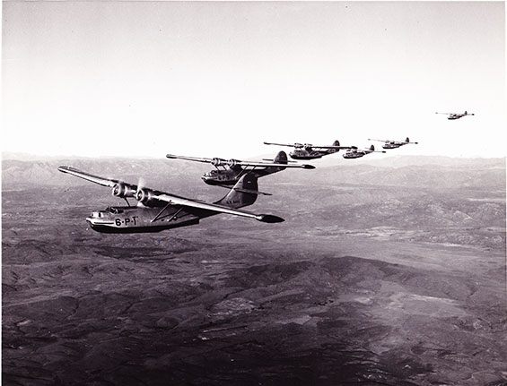 Six Model 1 PBYs, Date & Location Unknown