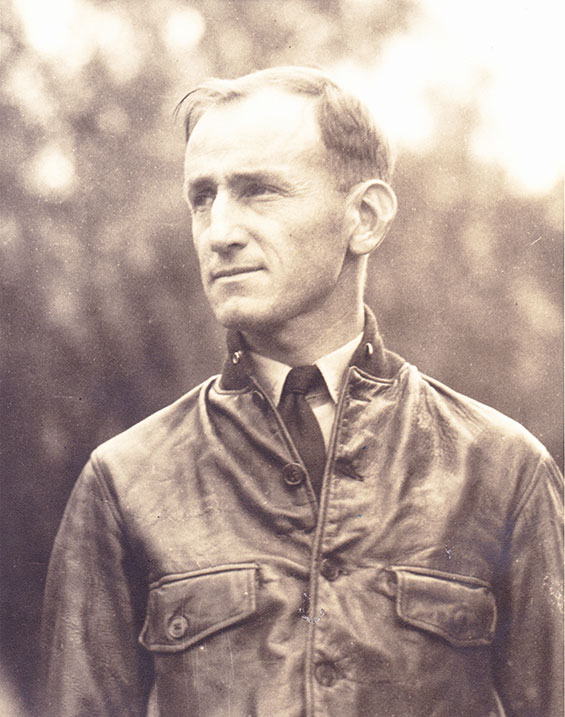 Emile Choureé, Early Portrait in A-1 Flight Jacket