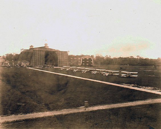 Flight Line With Dirigible Hangar, Date & Location Unknown