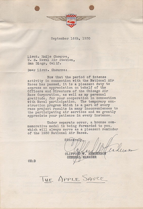 Thank You Letter, September 16, 1930