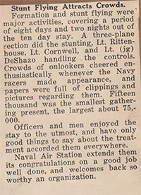 Undated & Unsourced Article Summarizing Return of Navy Planes