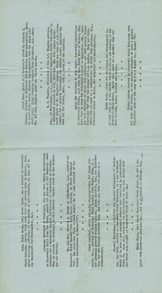 Roosevelt Field News, April 26,1938 (Source: Roberts)