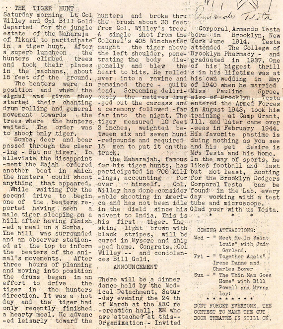 Base Newsletter, March, 1945