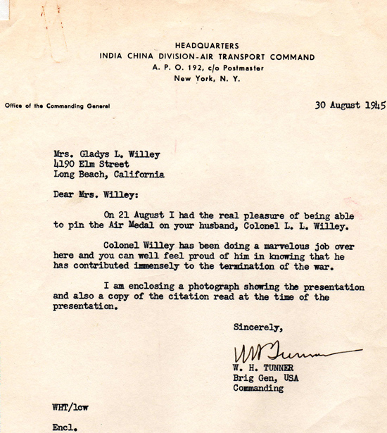 August 30, 1945 Air Medal Award