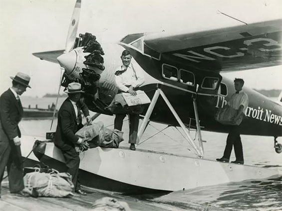 Lockheed Vega NC32M, On Floats, July 1930 (Source: Link) 