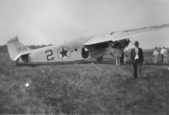 Ford Trimotor NC3443 on the Ground at Indianapolis, IN, Ca. June 30, 1928 (Source: Tretter)