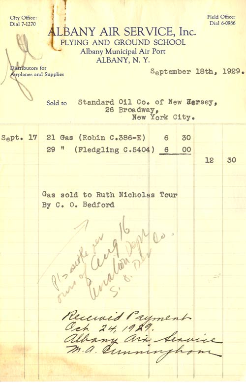 1929 Fuel Receipt