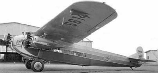 Fokker F-10 NC5614, Date & Location Unknown