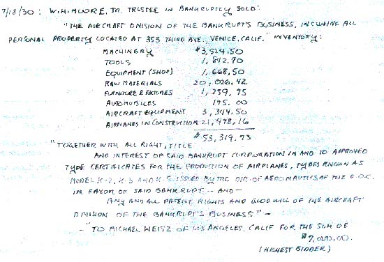 Kreutzer Bankruptcy Assets