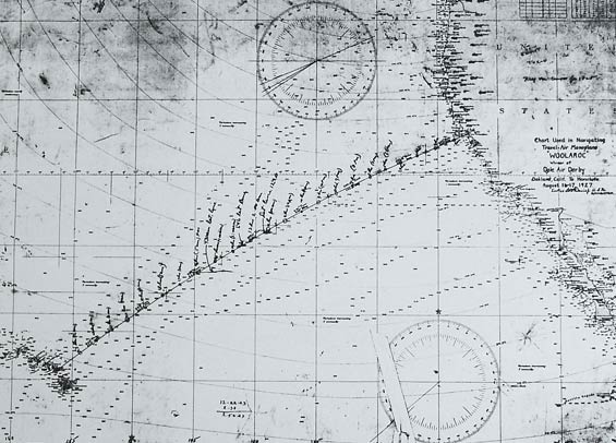 Trans-Pacific Chart Plotted, Used and Annotated by Davis, 1927 (Source: Davis)