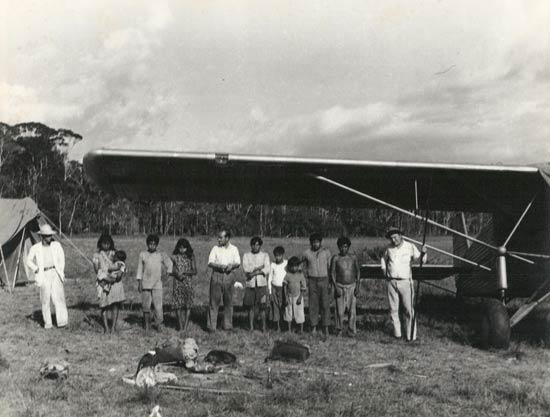 Jimmie Angel (R) With Unidentified People