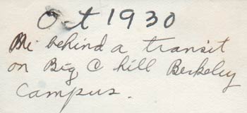 B.R. Baldwin, Survey Camp, 1930, Caption (Source: Baldwin Family)