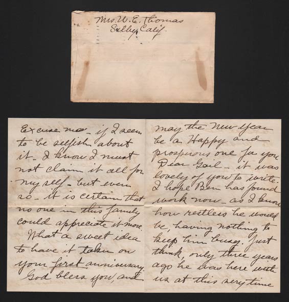 Hilda Thomas Letter to Benton Baldwin, December 30, 1935 (Source: Denault)