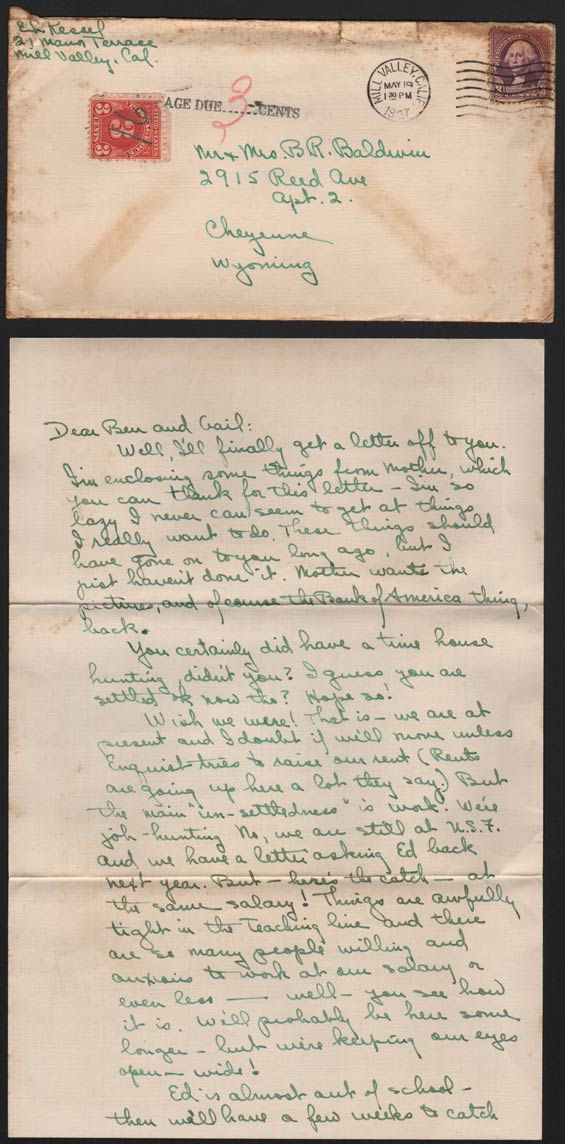 Letter, Berta & Ed, May 19, 1937 (Source: Denault)