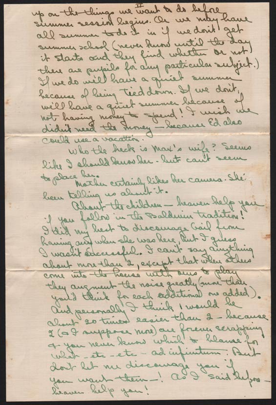 Letter, Berta & Ed, May 19, 1937 (Source: Denault)