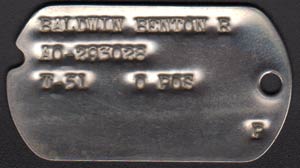 Benton Baldwin, Dogtag (Source: Denault)