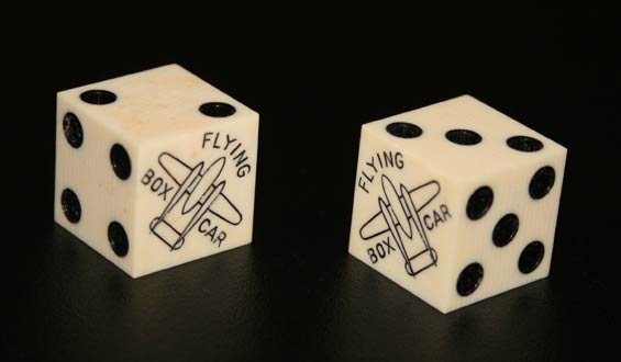 Flying Box Car Dice, Ca. 1940s-1950s (Source: Denault)
