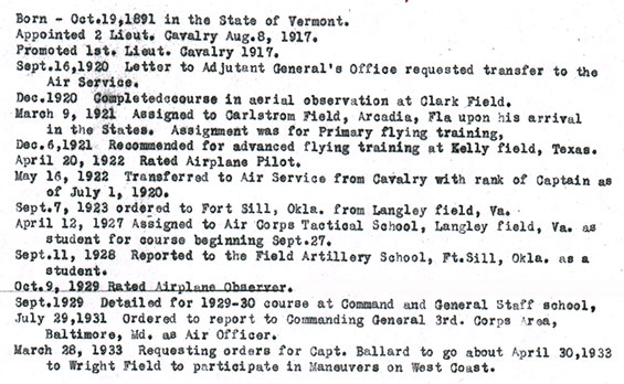 Richard Ballard, Vitae Through Ca. 1933 (Source:NASM)