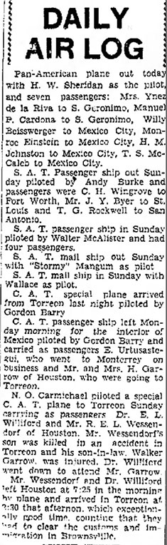 Brownsville Herald, June 23, 1930 (Source: newspapers.com) 