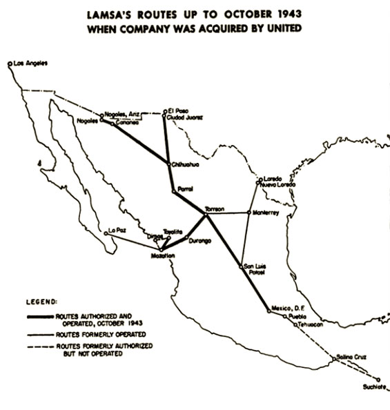 LAMSA Routes, 1943 (Source: Link)