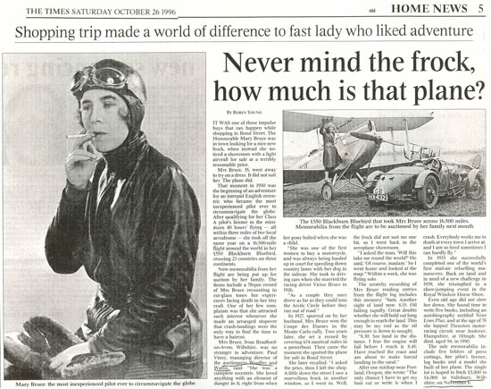 Mary Victor Bruce, London Times, October 26, 1996