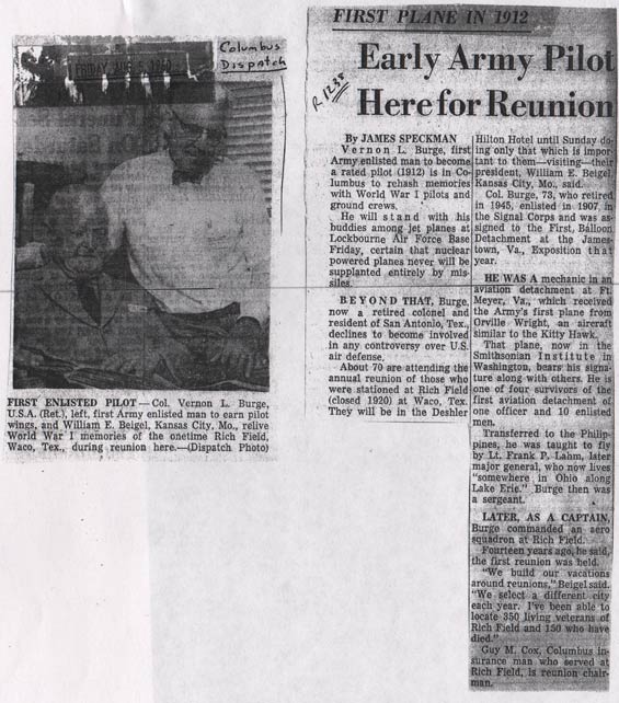 Enlisted Pilots' Reunion, August 5, 1960 (Source: NASM)