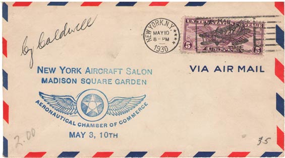 Postal Cachet, May 10,1930 (Source: Kranz)