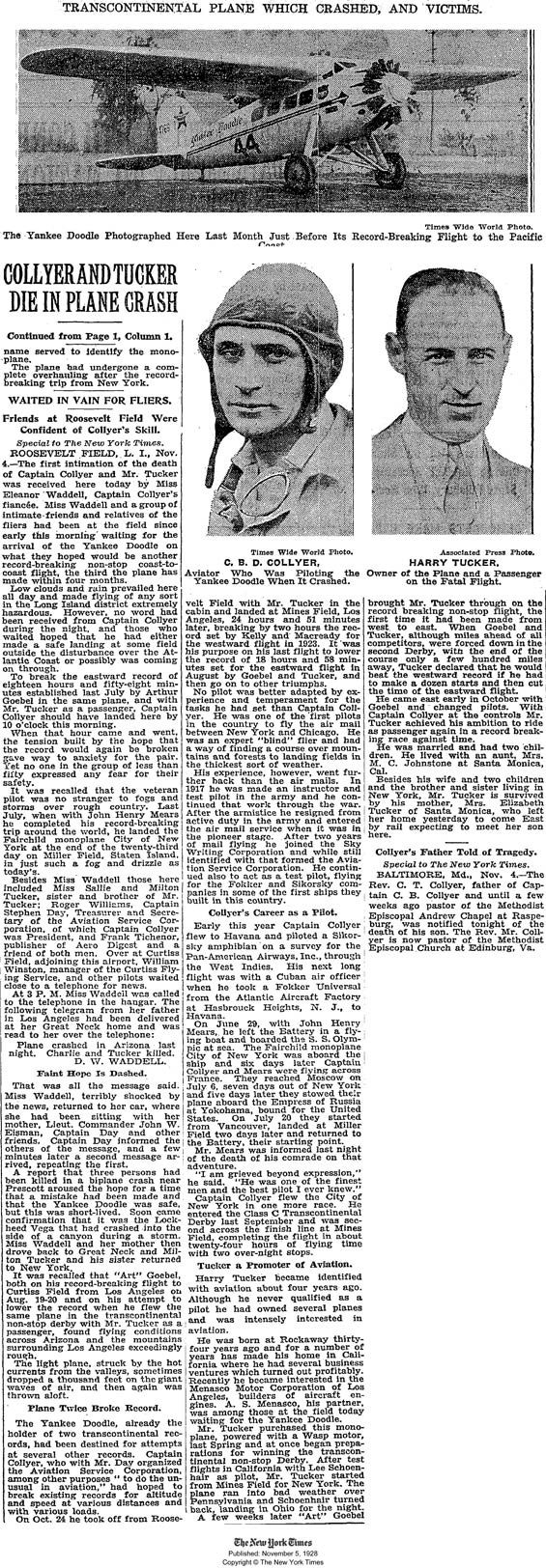 The New York Times, November 5, 1928 (Source: NYT) 