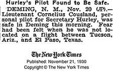 The New York Times, November 21, 1930 (Source: NYT)