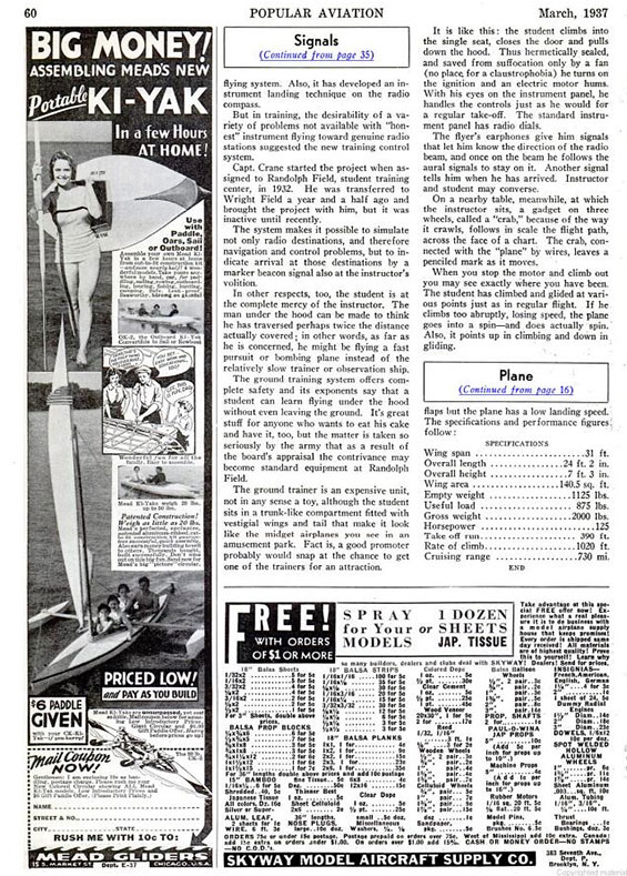 Popular Aviation, July, 1937 (Source: PA)