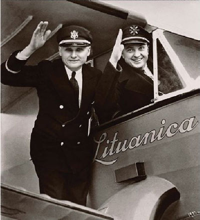 Stasys Gir&egrave;nas (L) & Steponas Darius, Ca. 1933 (Source: COA) 
