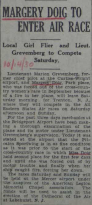 Proposed NJ Racing, October 14, 1930