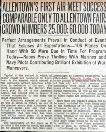 Allentown, PA Air Meet, June 21-27, 1930