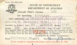 Margery Doig, State of Connecticut Pilot License