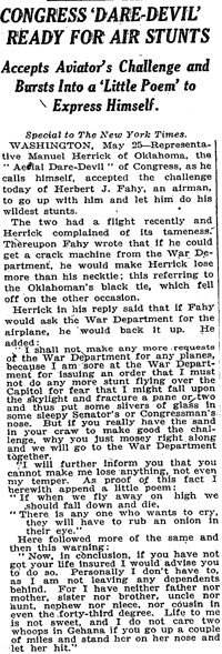 New York Times, May 22, 1922