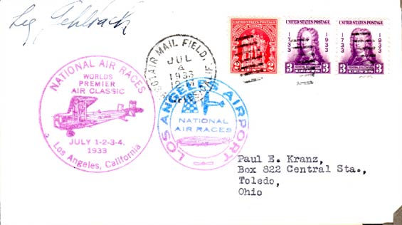 U.S. Postal Cachet, July 4, 1933 (Source: Kranz)