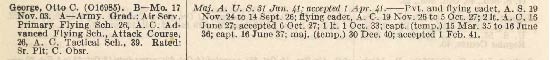 Otto C. George Military Record (Source: Woodling)
