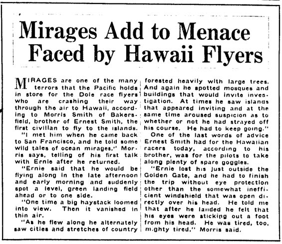 Bakersfield Californian, August 16, 1927 (Source: Gerow)