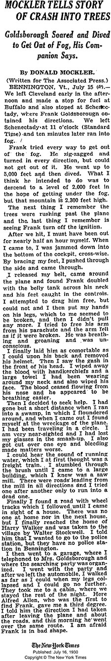 The New York Times, July 16, 1930 (Source: NYT) 
