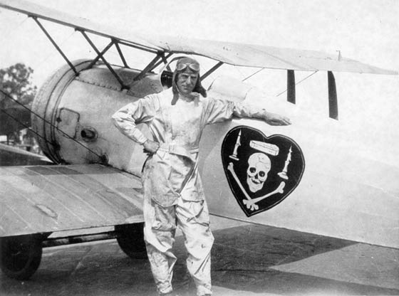Jim Granger With Charles Nungesser's Hanriot, Date & Location Unknown (Source: Granger)