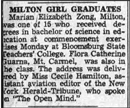 Sunbury Daily Item (PA), February 28, 1945 (Source: newspapers.com) 