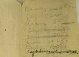 Chit for Monies Due or Owed, 1918-19 (Source: Bolle)