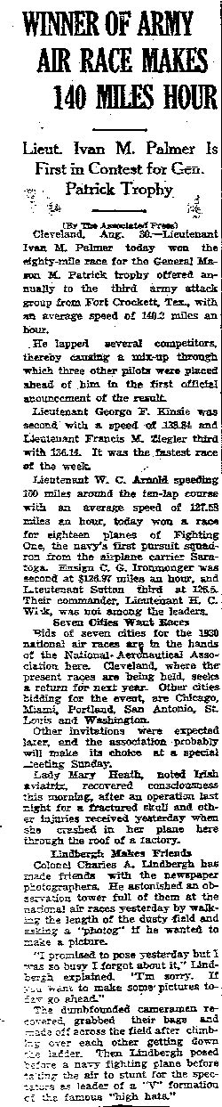 New Orleans Times-Picayune, August 31, 1929 (Source: Woodling)