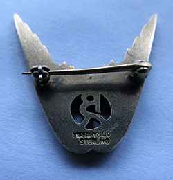 Back Aspect, Betsy Ross Corps Pin, Ca. 1931 (Source: Site Visitor)