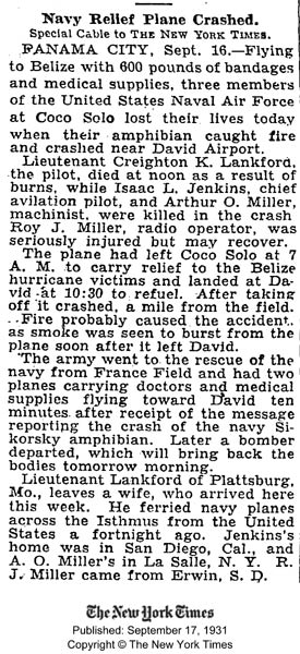 The New York Times, September 17, 1931 (Source: NYT)