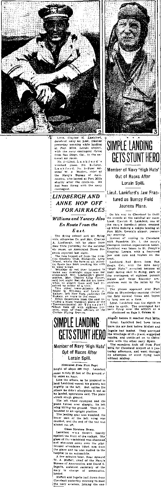 Cleveland Plain Dealer, Monday, August 26, 1929 (Source: Woodling)