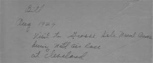 Caption, Back of Portrait, August, 1929 (Source: Barnes)