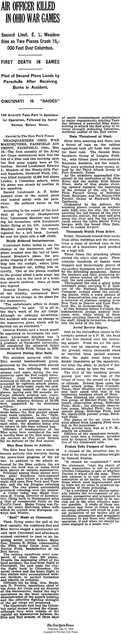New York Times, May 19, 1929 (Source: NYT)
